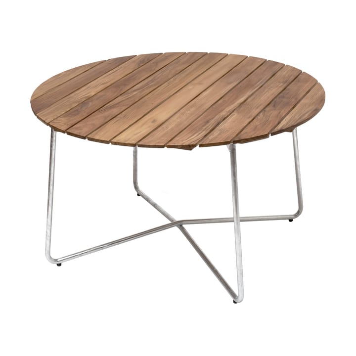 9A matbord, Teak-varmförzinkat stativ Ø120 cm Grythyttan Stålmöbler