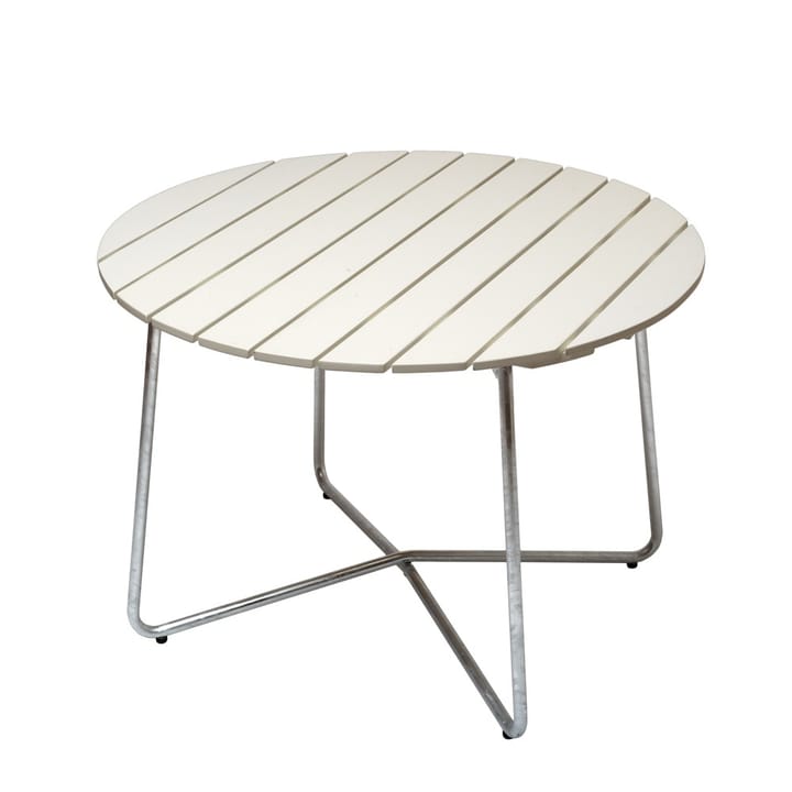 9A matbord - Vitlackad ek Ø100 cm - Grythyttan Stålmöbler