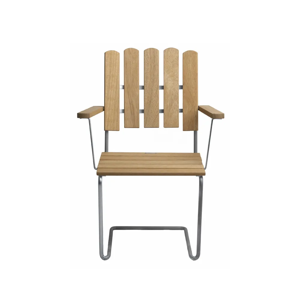 A2 fåtölj, Ek olja-varmförzinkat stativ Grythyttan Stålmöbler