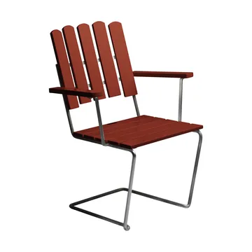 A2 fåtölj - Mörkröd lackerad ek-varmförzinkat stativ - Grythyttan Stålmöbler