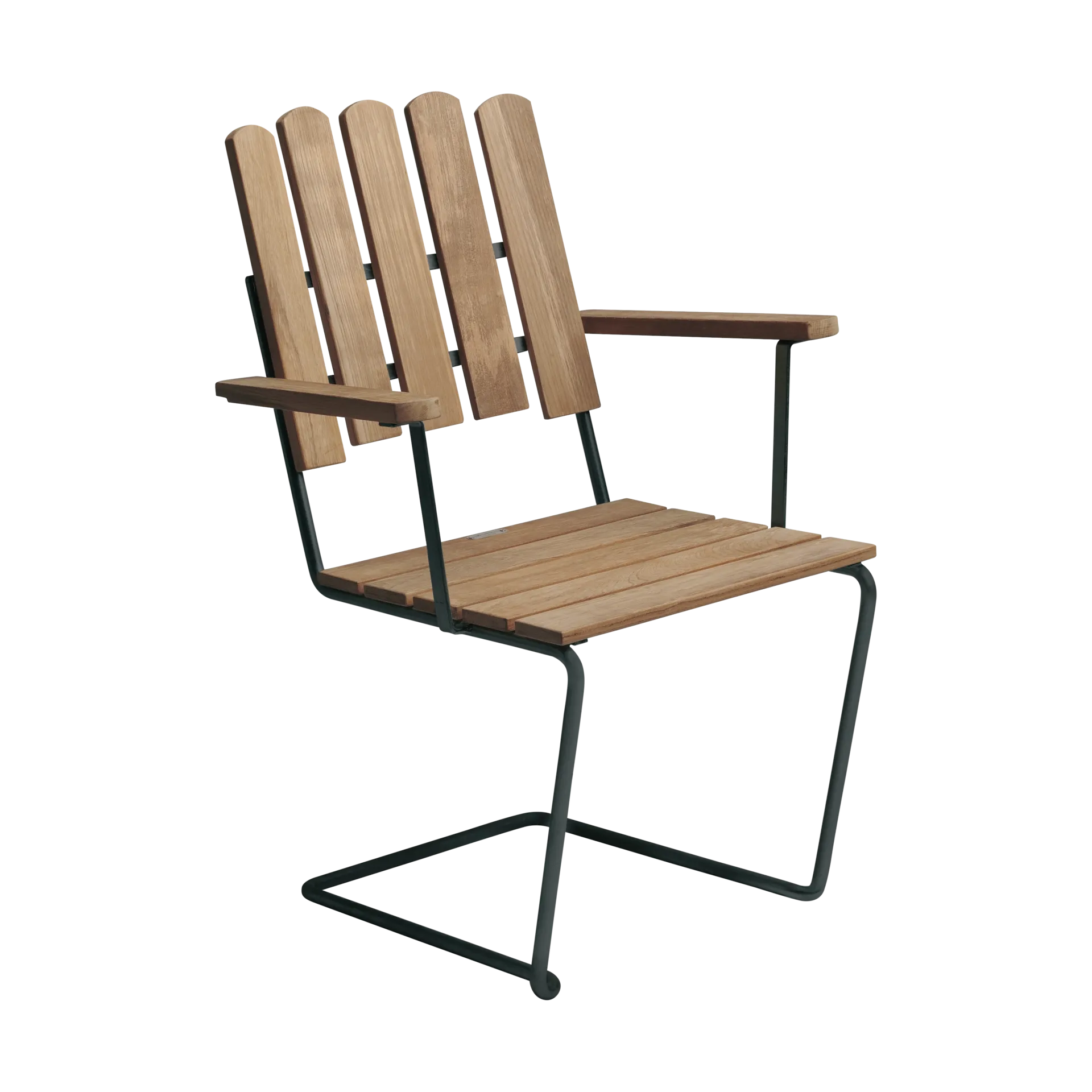A2 fåtölj, Obehandlad teak-svart Grythyttan Stålmöbler
