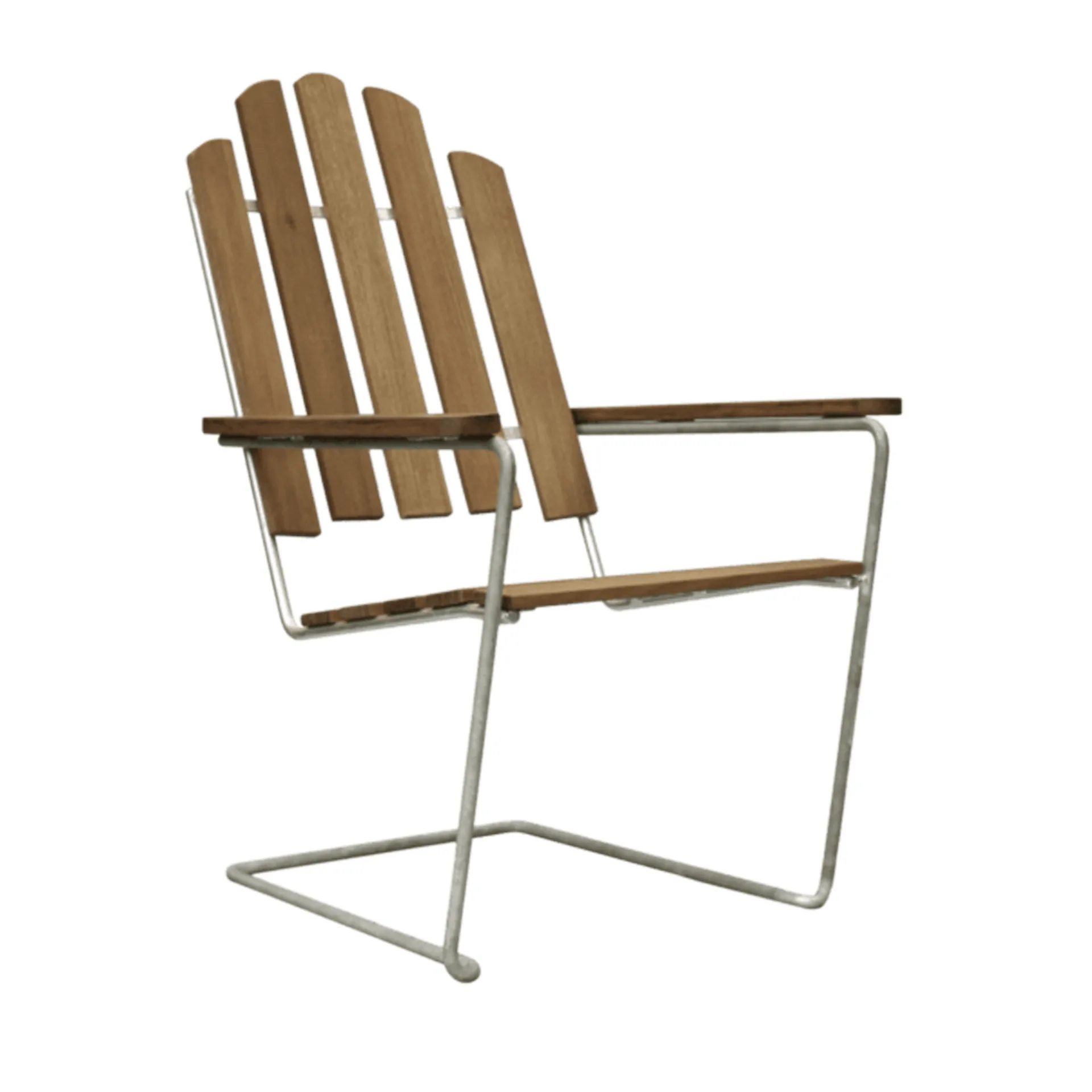 A3 solstol, Teak-varmförzinkat stativ Grythyttan Stålmöbler