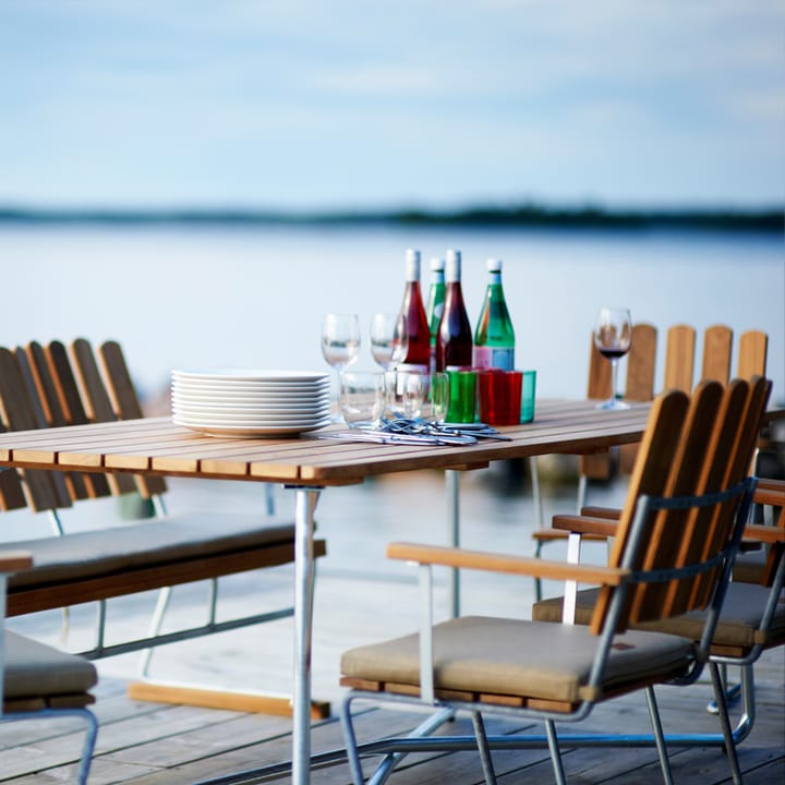 B25A bord - Teak-varmförzinkat stativ - Grythyttan Stålmöbler