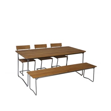 B31 170 matbord - Teak-varmförzinkat stativ - Grythyttan Stålmöbler