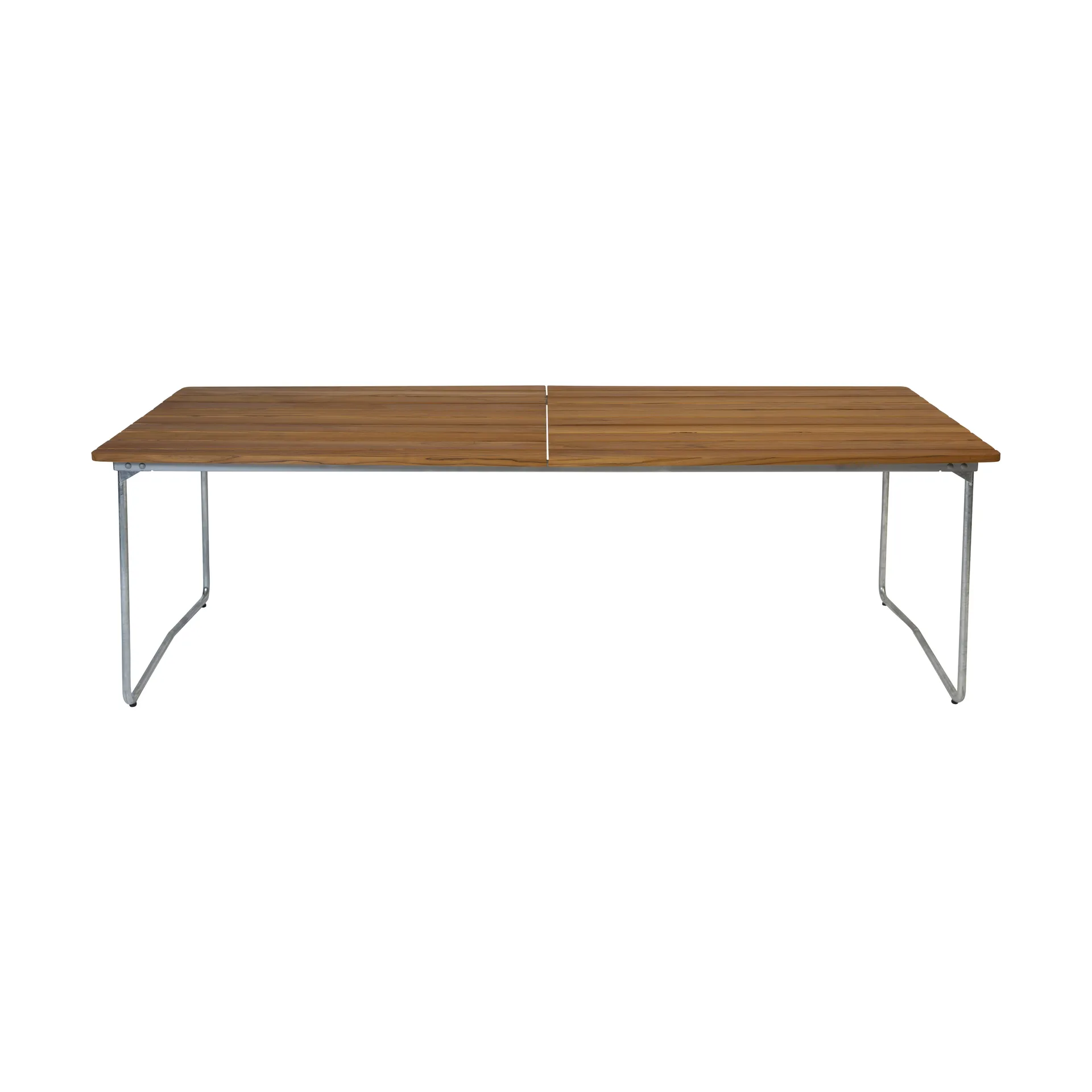 B31 matbord, 230x92 cm, Obehandlad teak- varmförzinkad stativ Grythyttan Stålmöbler