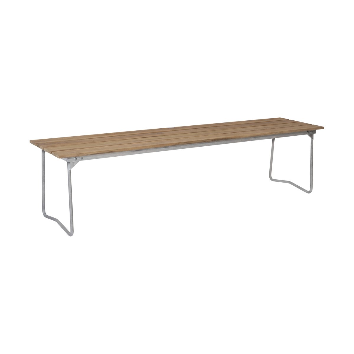Grythyttan Stålmöbler Bänk 9 bänk Teak-170 cm-varmförzinkad