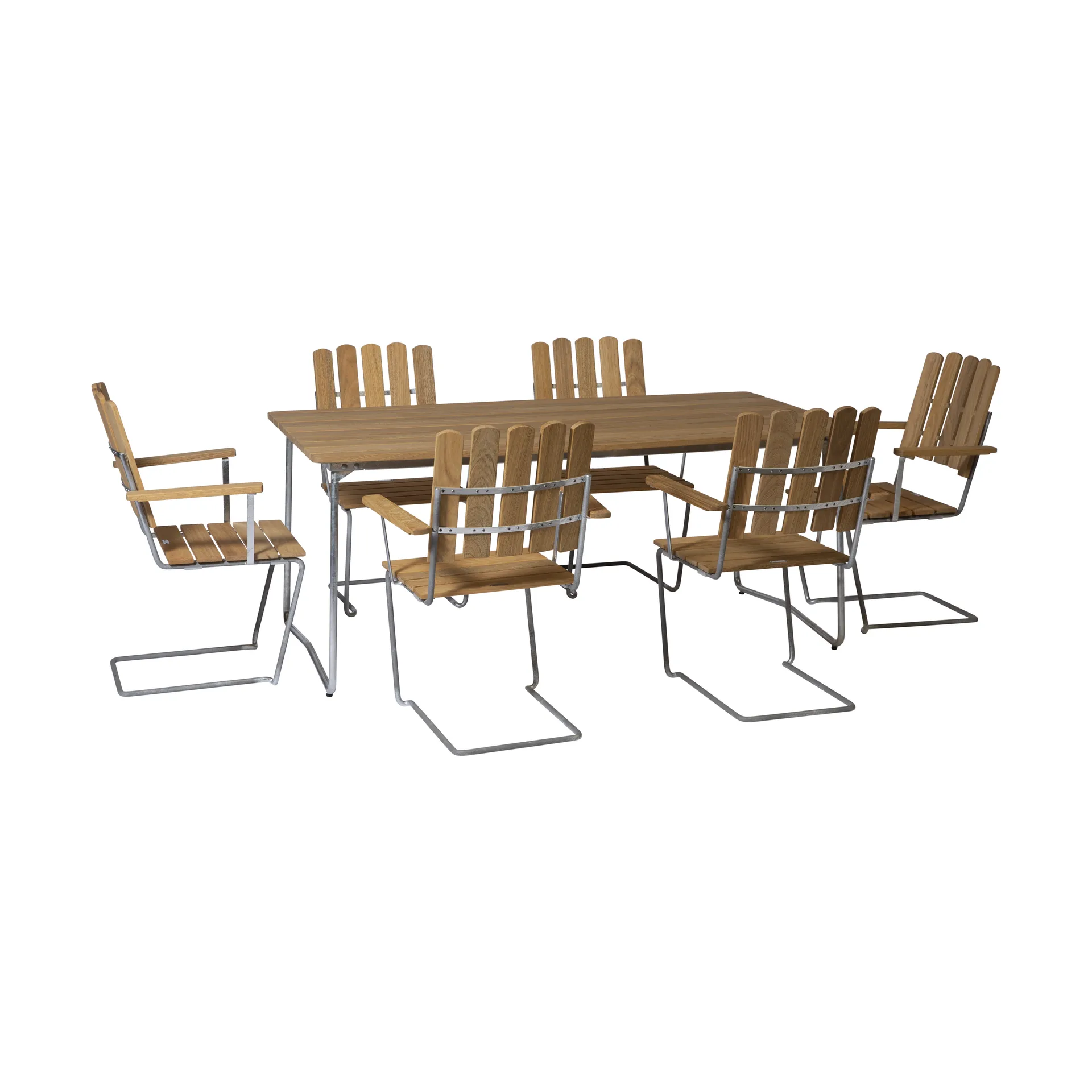 Grythyttan matgrupp ek B31 170cm + 6st A2,  Grythyttan Stålmöbler