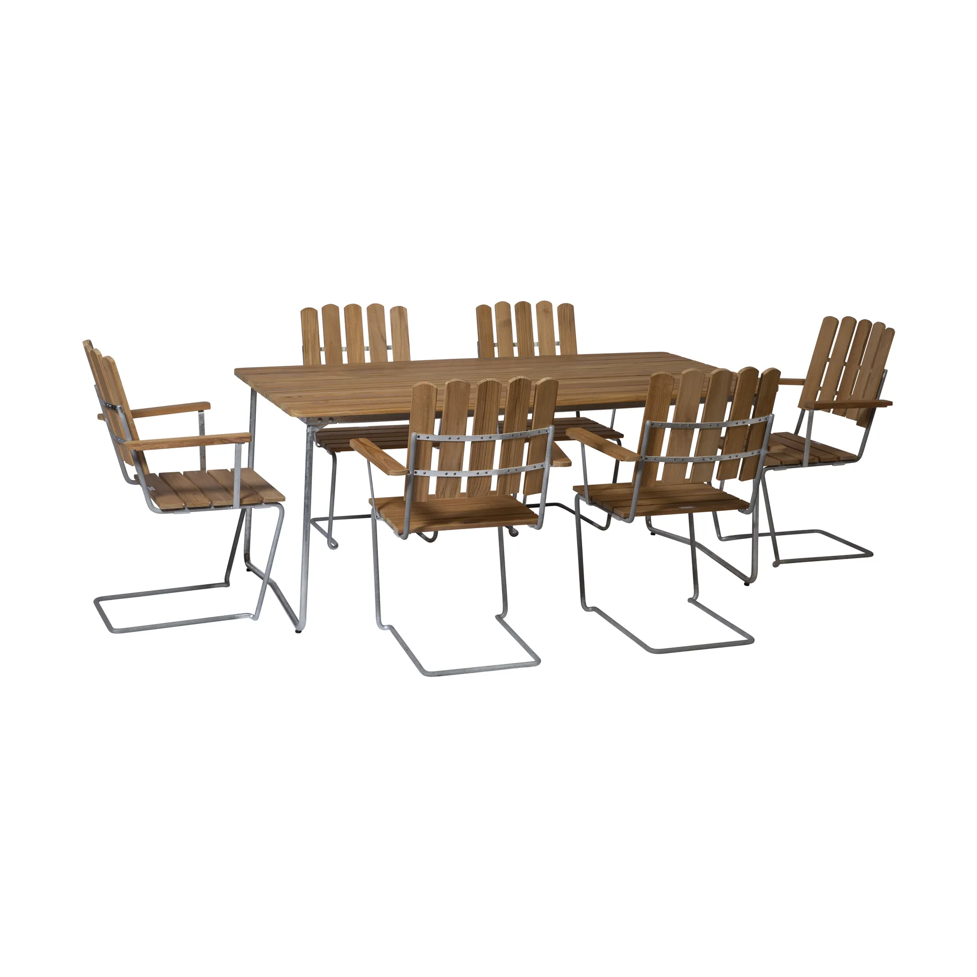 Grythyttan matgrupp teak B31 170cm + 6st A2,  Grythyttan Stålmöbler