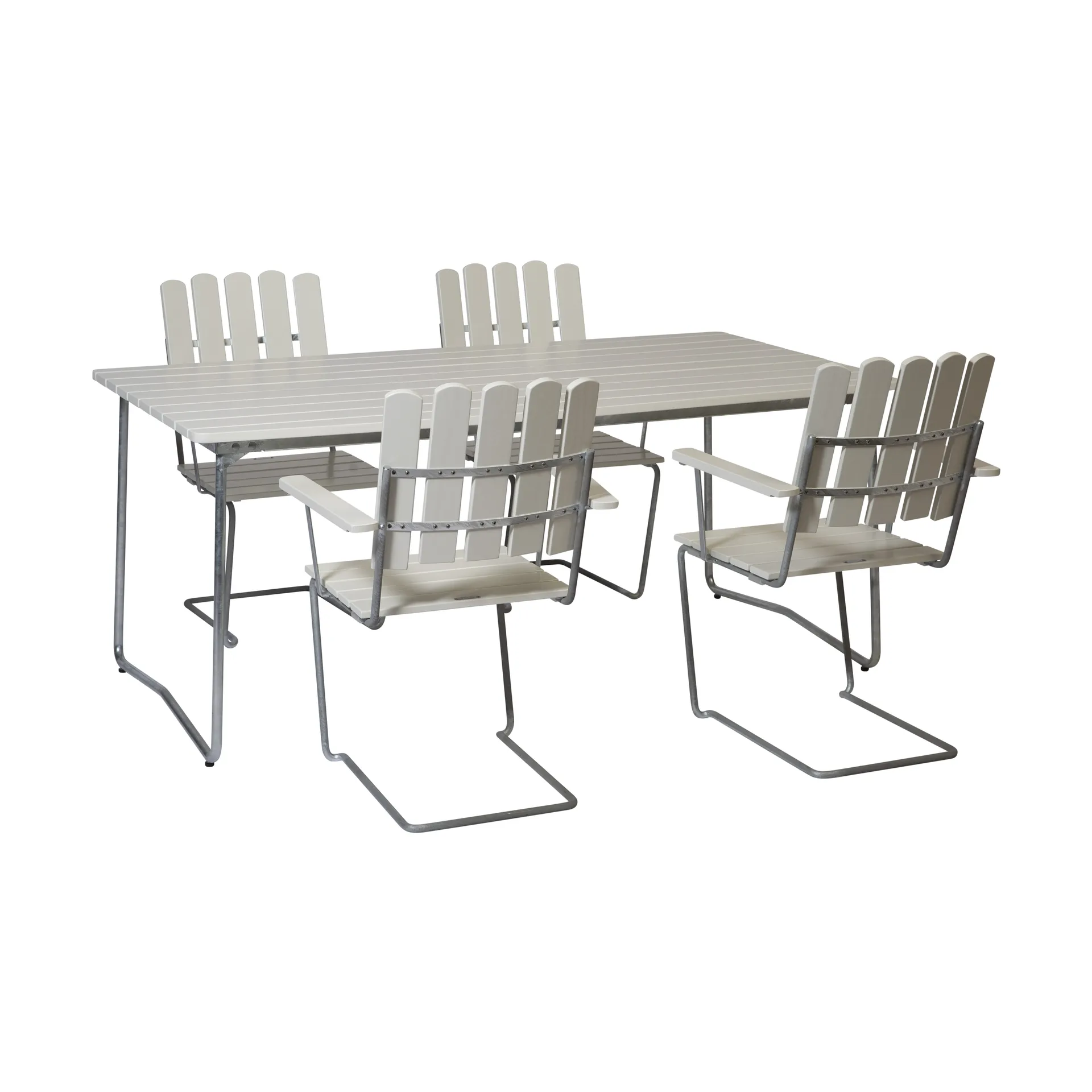 Grythyttan matgrupp vit B31 170 cm + 4st A2,  Grythyttan Stålmöbler