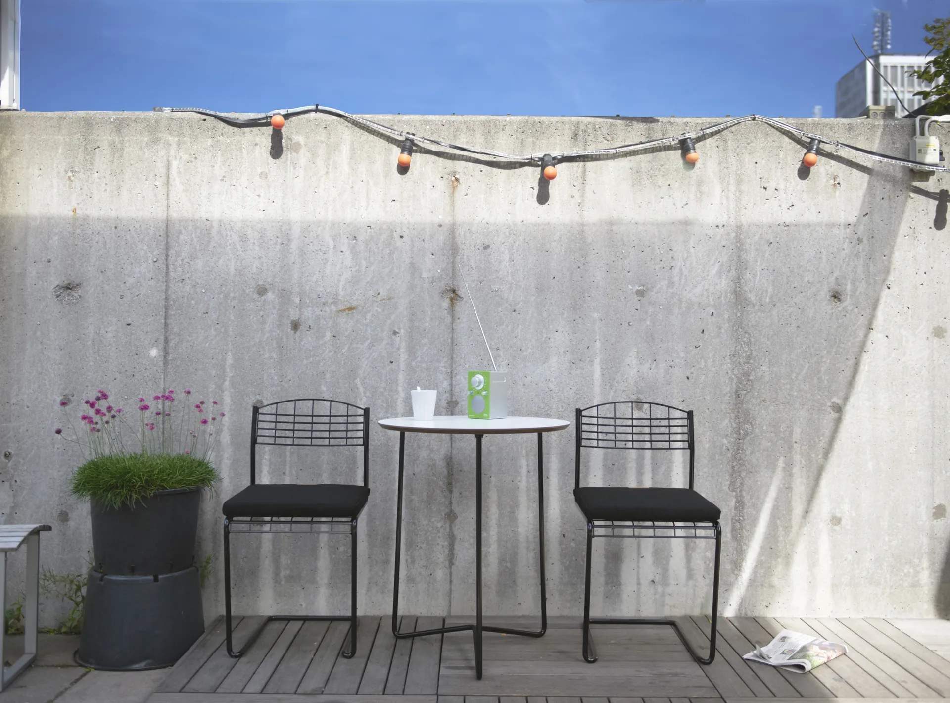 High Tech stol, Svart blank pulverlack Grythyttan Stålmöbler