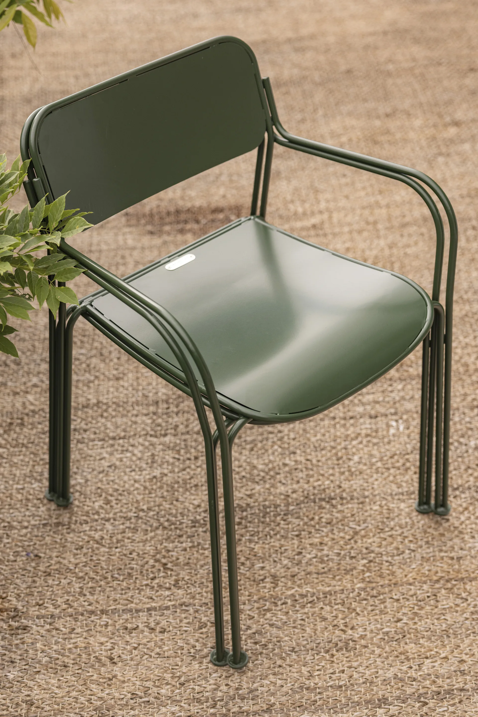 Libelle karmstol, Grön blank pulverlack Grythyttan Stålmöbler