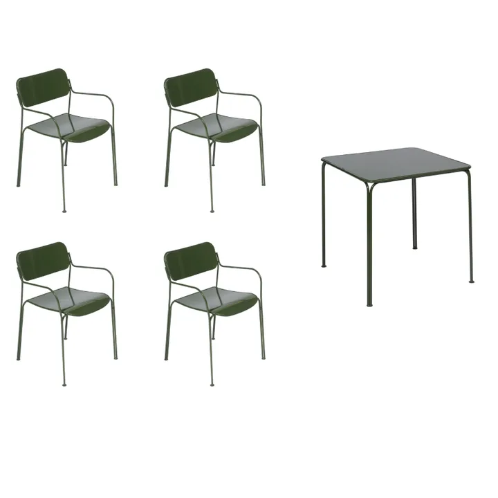 Libille matgrupp grön, 70x70 cm - Grythyttan Stålmöbler