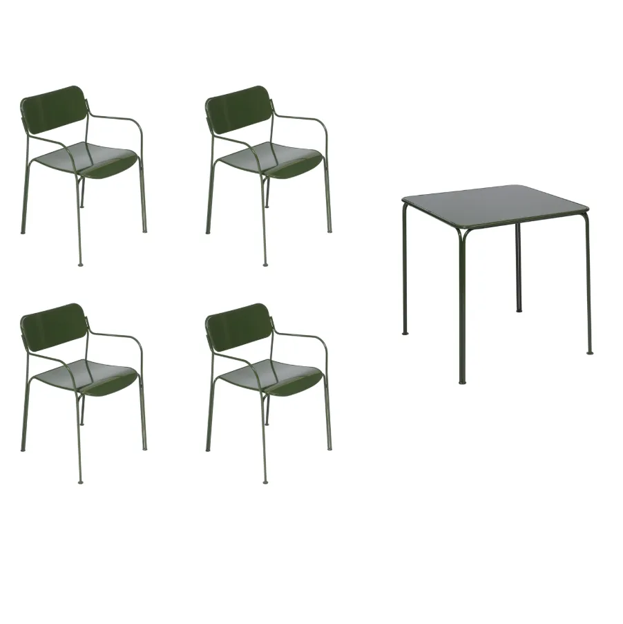 Libille matgrupp grön, 70x70 cm Grythyttan Stålmöbler