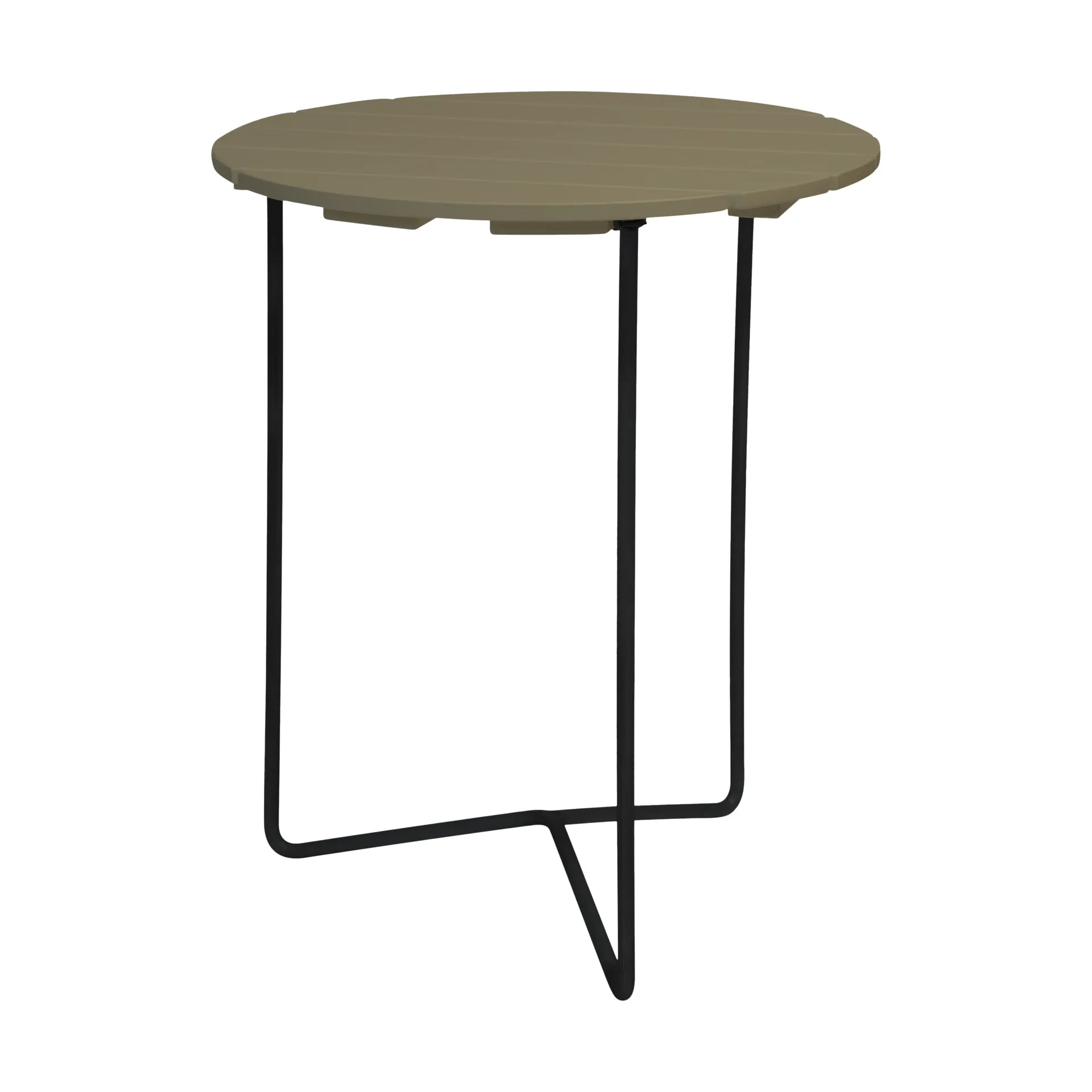 Table 6B bord, Ljusgrön ek-svart, Ø60 cm Grythyttan Stålmöbler
