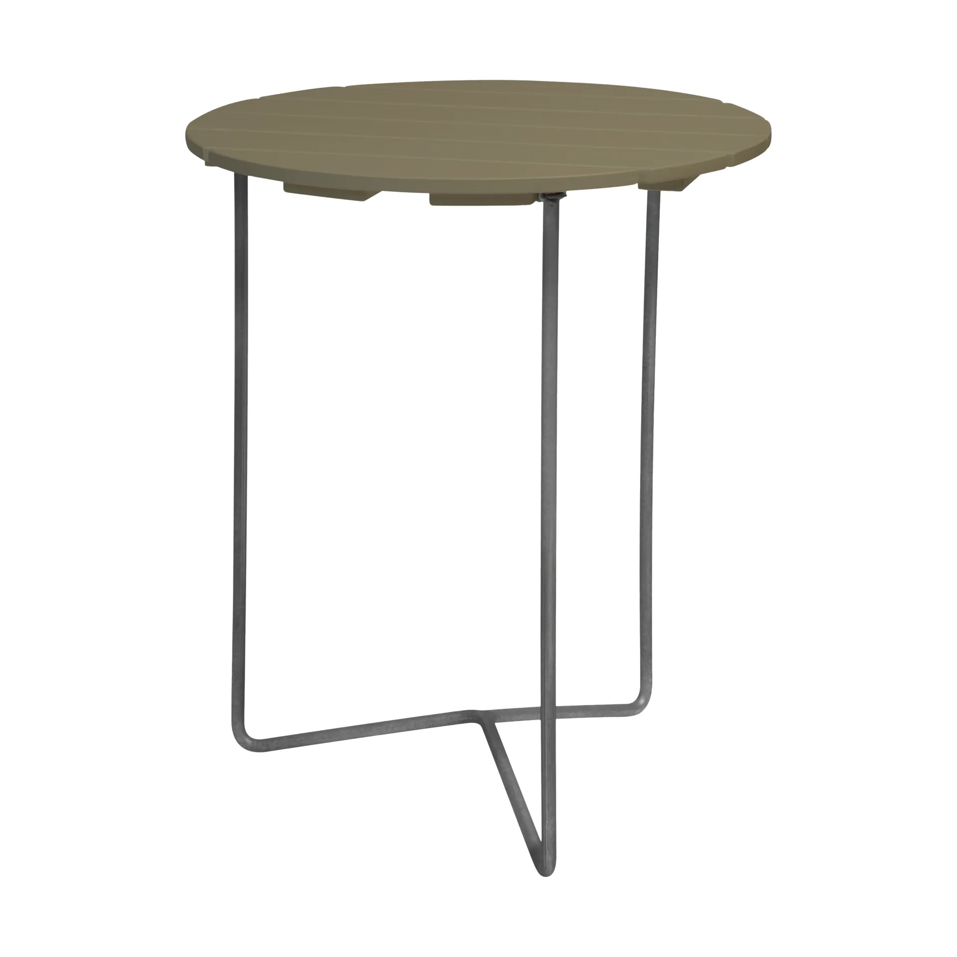Table 6B bord, Ljusgrön ek-varmförzinkat stativ, Ø60 cm Grythyttan Stålmöbler