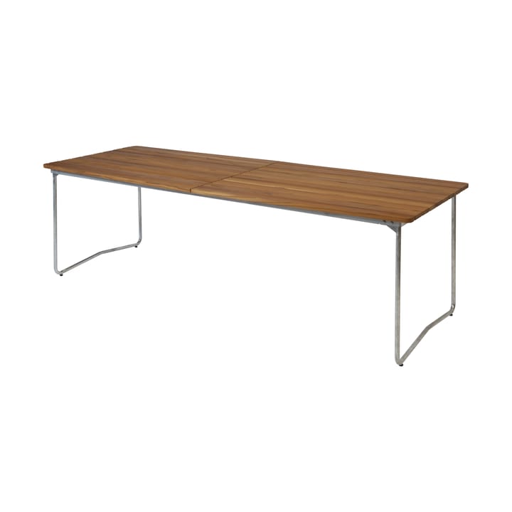 Table B31 matbord 230 cm, Obehandlad teak- varmförzinkad stativ Grythyttan Stålmöbler