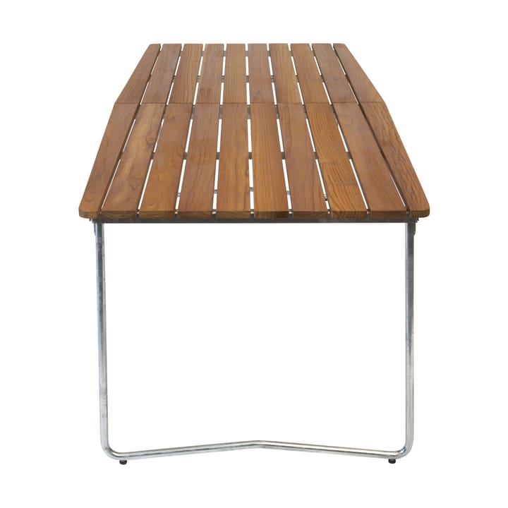Table B31 matbord 230 cm, Obehandlad teak- varmförzinkad stativ Grythyttan Stålmöbler