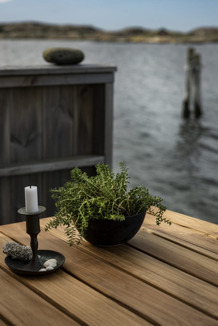Table B31 matbord 230 cm, Obehandlad teak- varmförzinkad stativ Grythyttan Stålmöbler