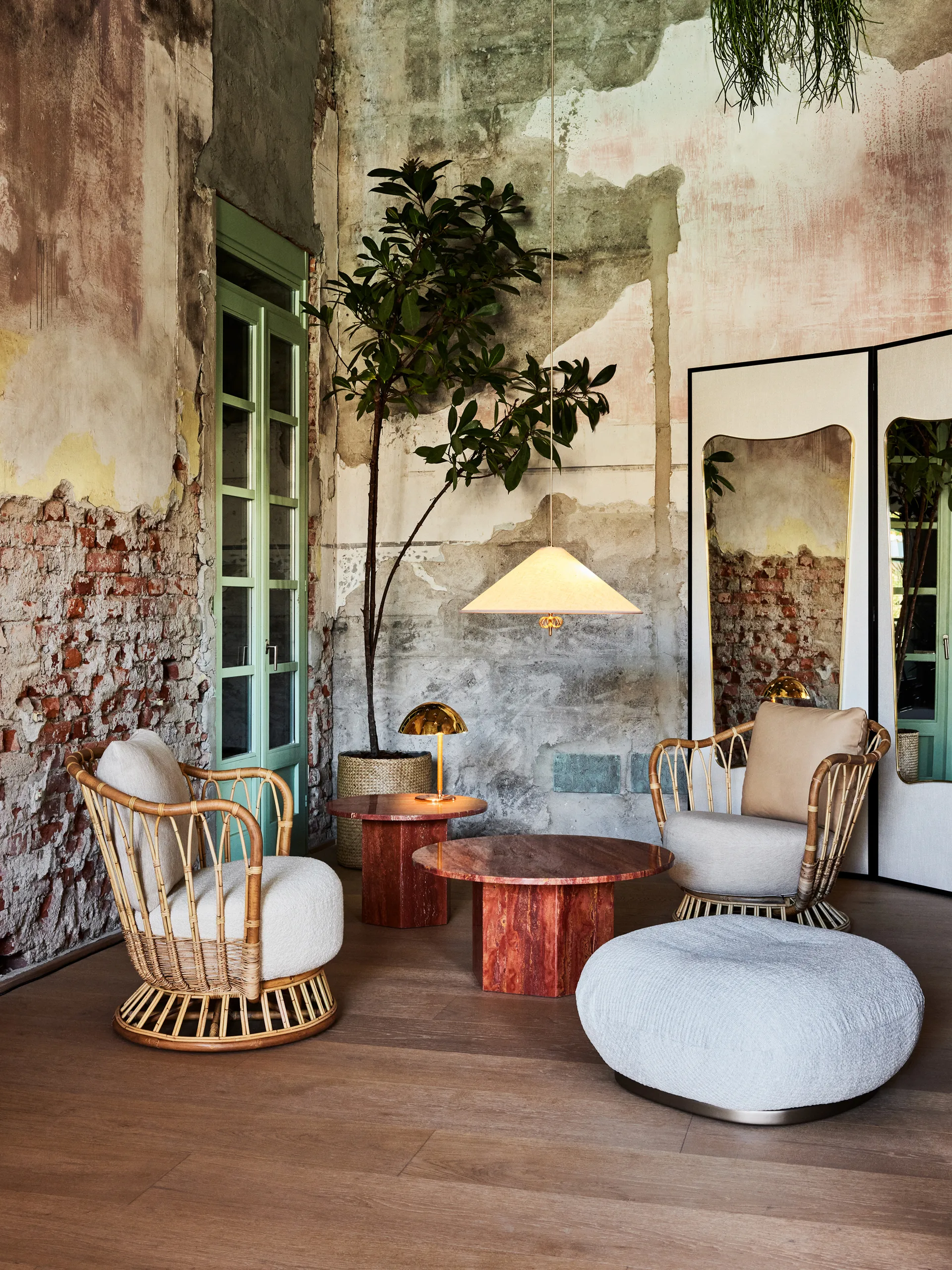 1967 taklampa, Canvas-mässing GUBI