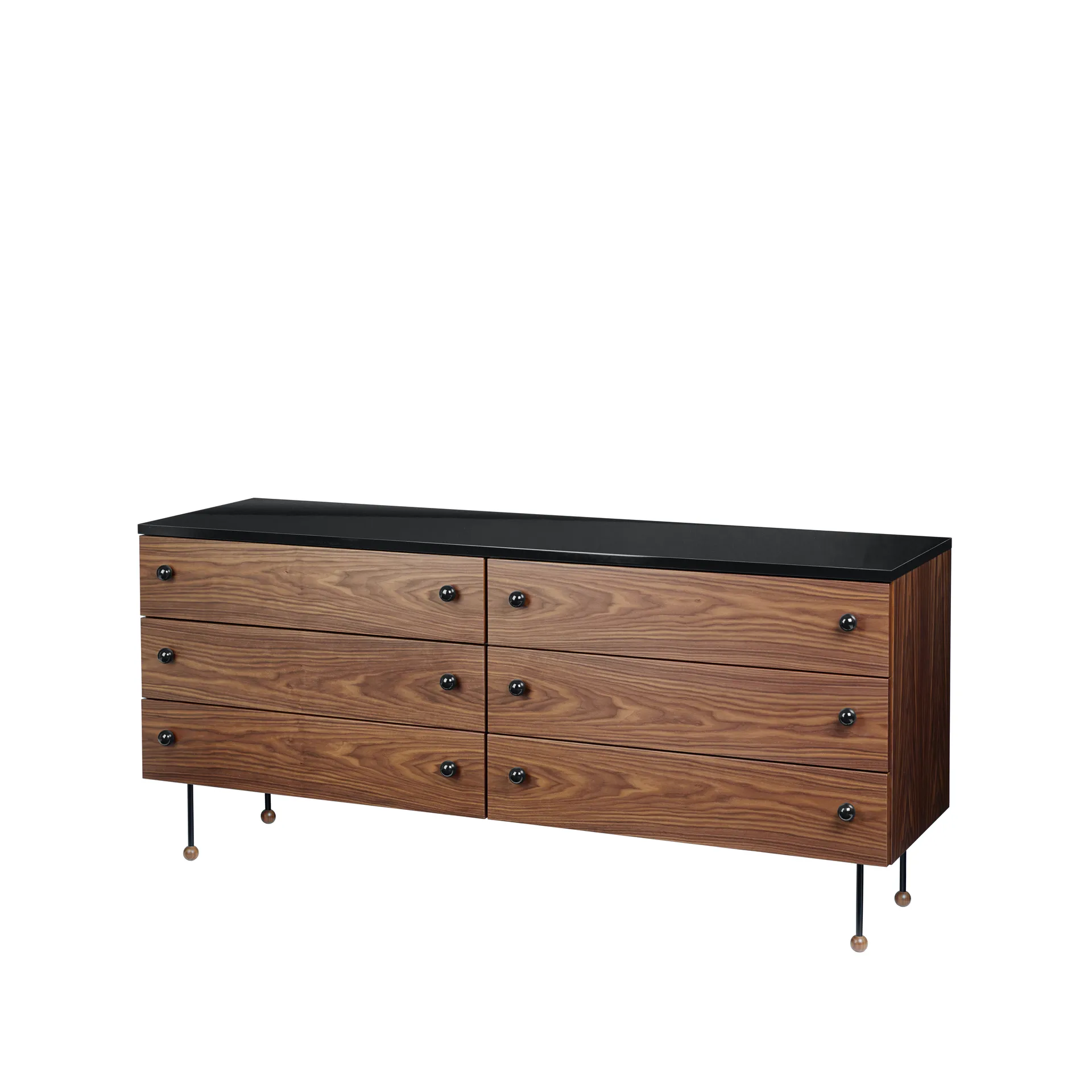 62 Dresser byrå, american walnut, 6 lådor GUBI