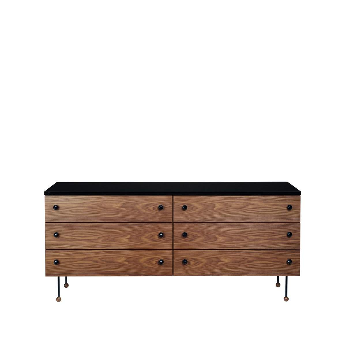 GUBI 62 Dresser byrå american walnut, 6 lådor | Skandinavisk Design | Byråer | Brun