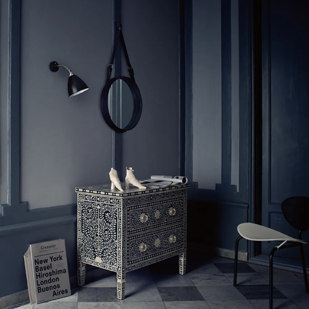 Adnet rund spegel, black, large GUBI