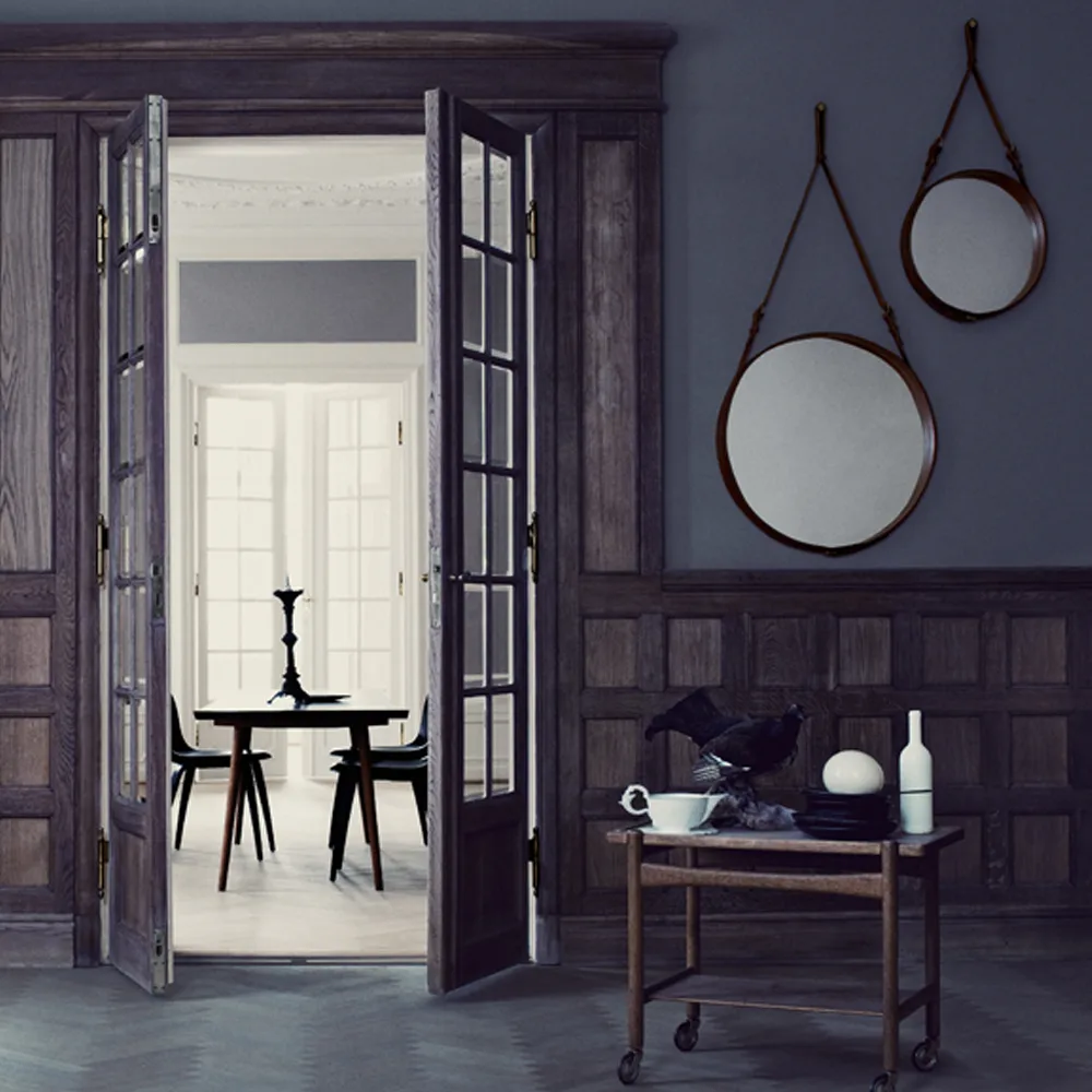 Adnet rund spegel, black, large GUBI