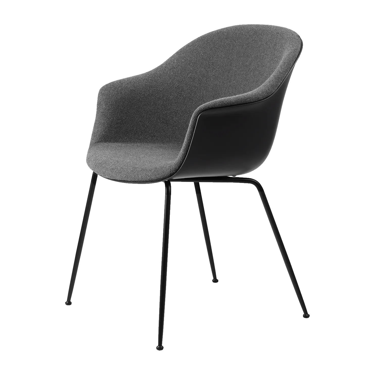 Bat Dining Chair front upholstered conic base, Hallingdal 65 nr.173-black GUBI