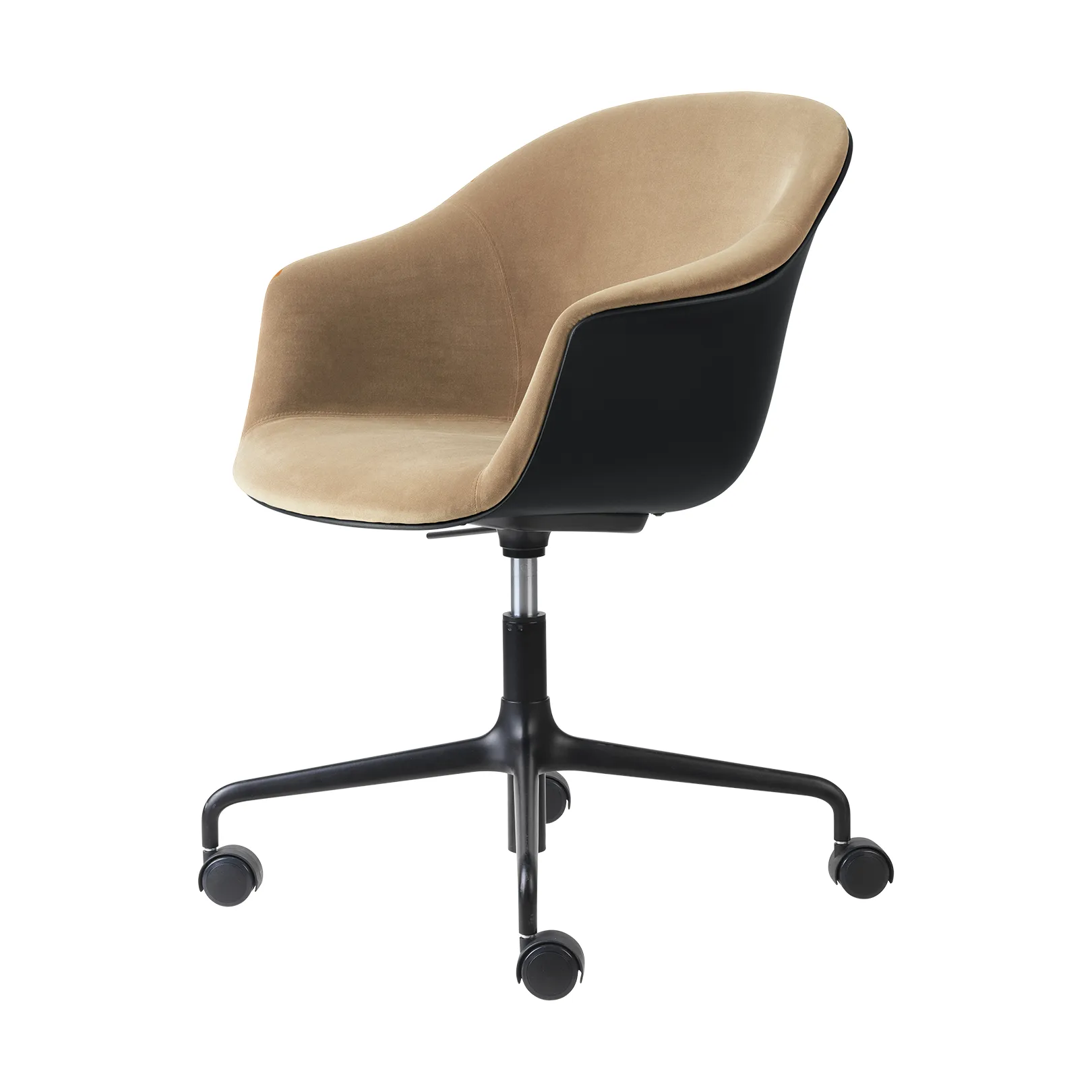 Bat Meeting Chair kontorsstol framsideklädd, Dandy gubi 905 dune-black-black GUBI