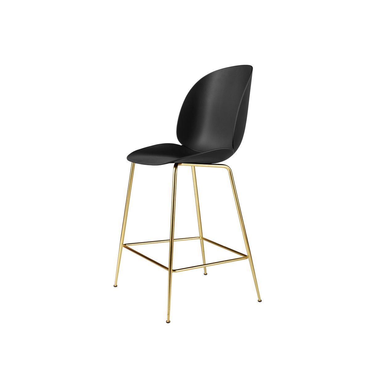 GUBI Beetle barstol låg black, mässingsstativ | Skandinavisk Design | Barstolar | Svart