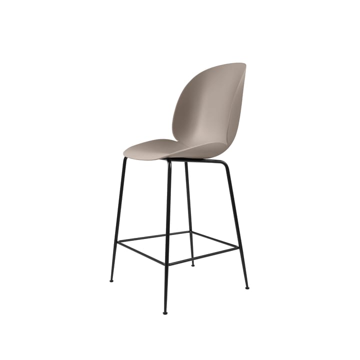 Beetle barstol låg - new beige, svart stålstativ - GUBI