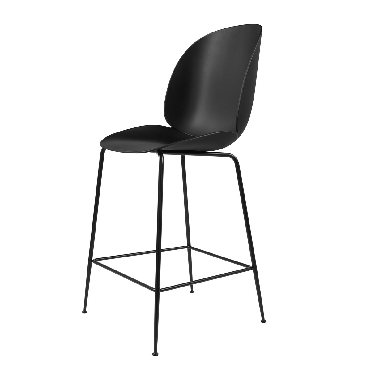 GUBI Beetle barstol plast svarta ben svart | Skandinavisk Design | Barstolar | Svart
