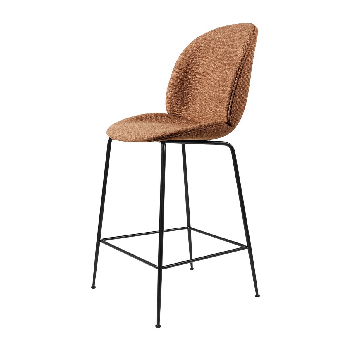 GUBI Beetle counter chair helklädd barstol låg Around bouclé 032-black