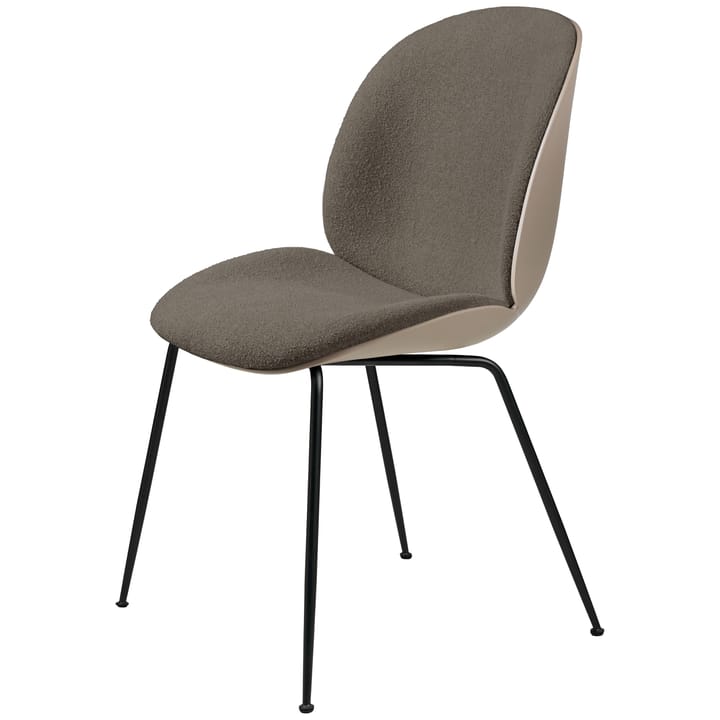 Beetle dining chair front upholstered conic base - New Beige-Light Bouclé 004 - GUBI