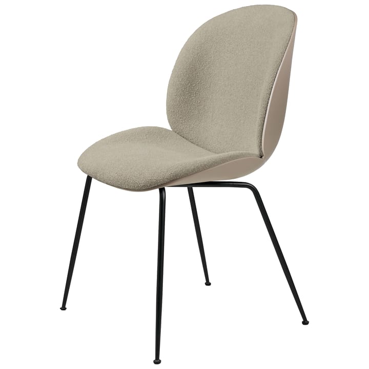 Beetle dining chair front upholstered conic base - New Beige-Light Bouclé 008 - GUBI