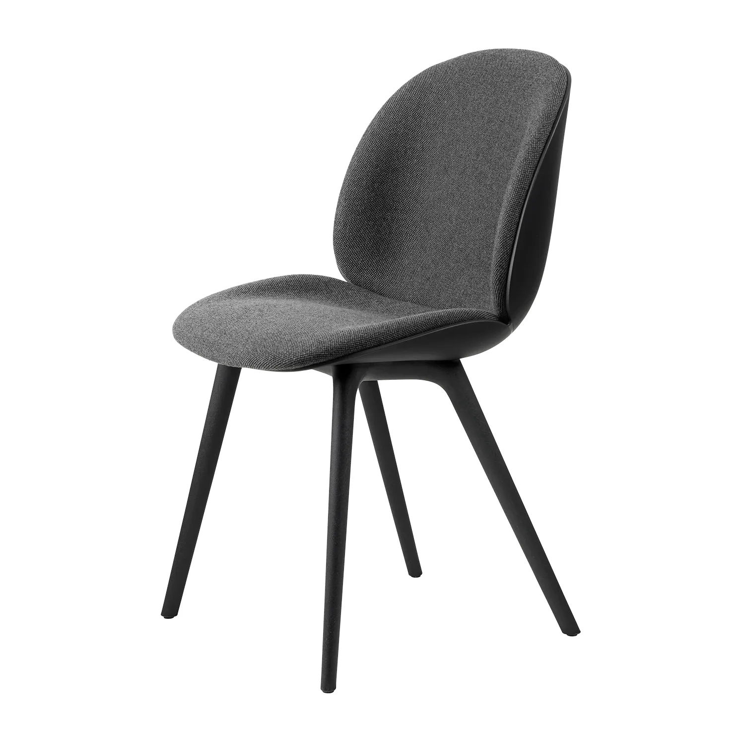 Beetle dining chair front upholstered plastic base, Hallingdal 65 nr.173-black GUBI