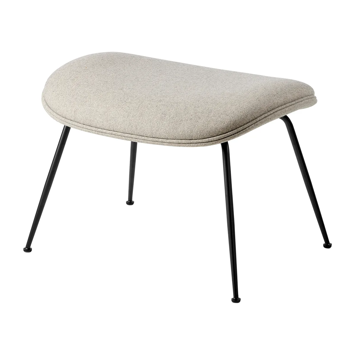 Beetle Ottoman fotpall helklädd conic base, Plain 0025-black GUBI