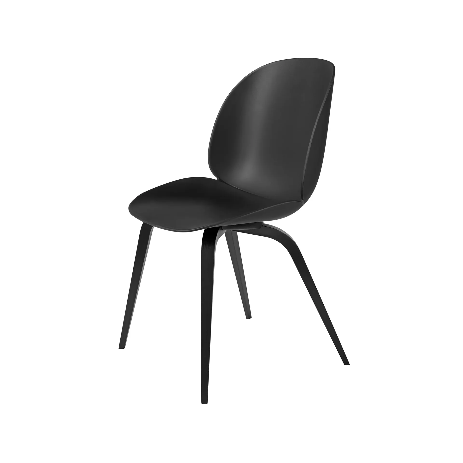 Beetle stol, Black, svartbetsat bokstativ GUBI