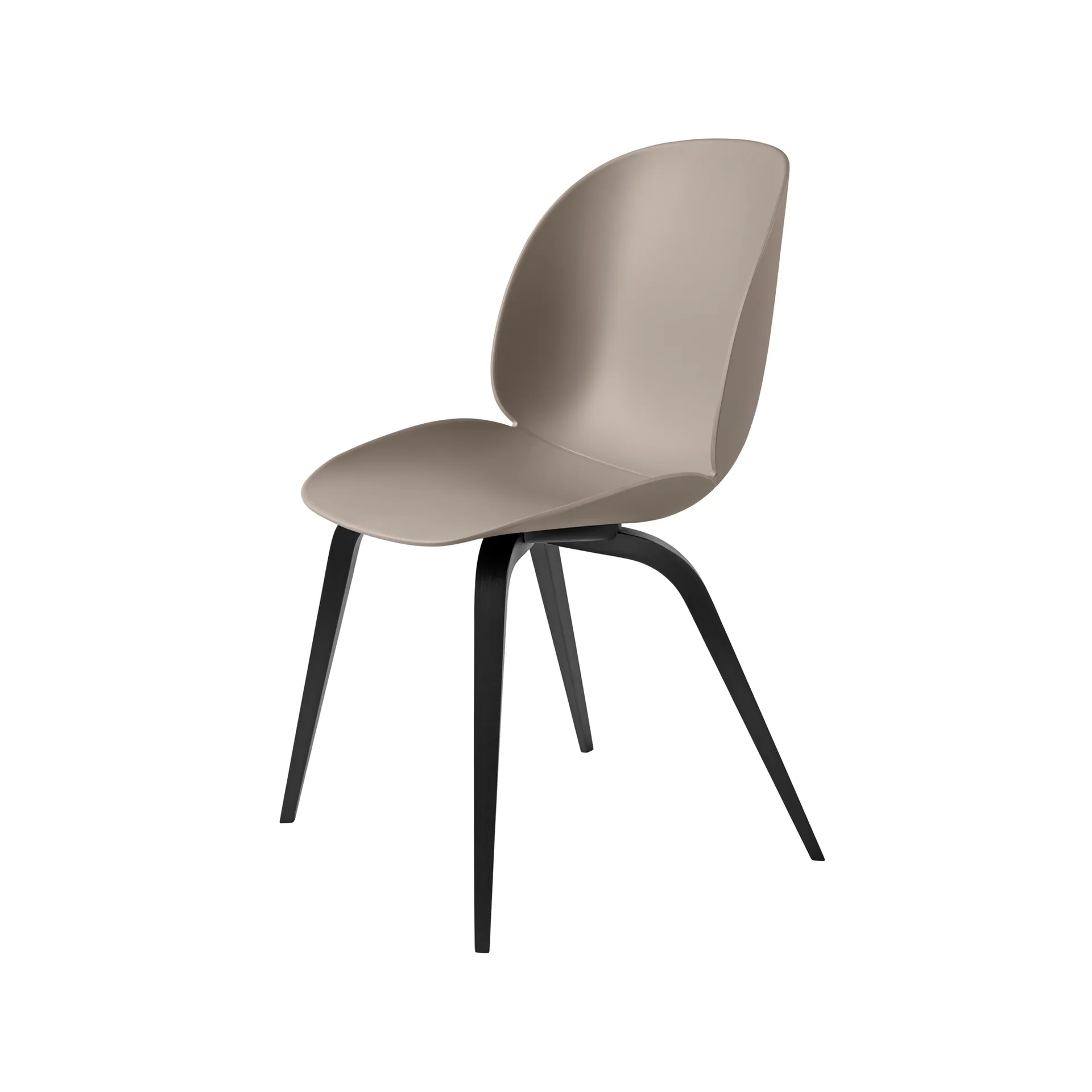 Beetle stol, New beige, svartbetsat bokstativ GUBI