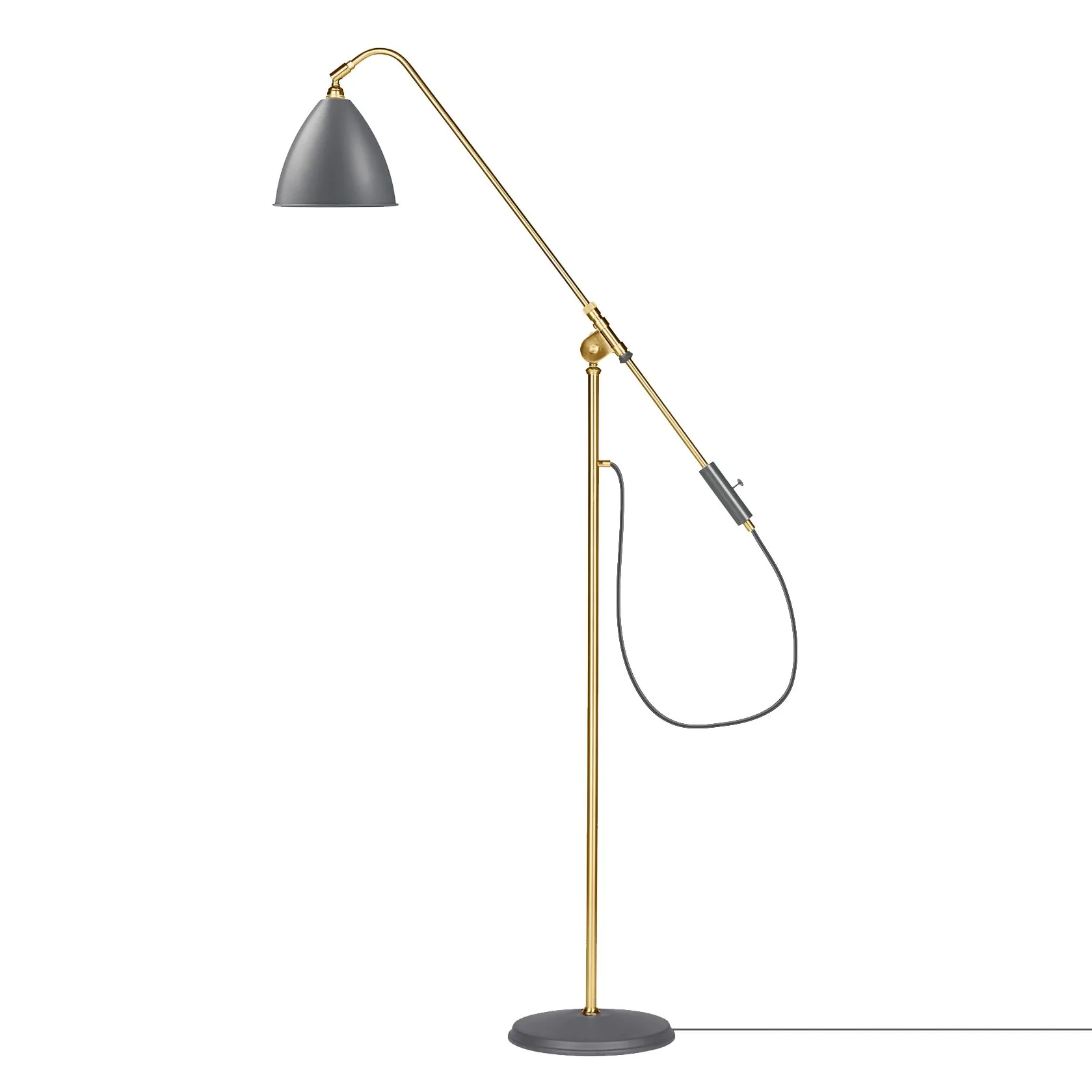 Bestlite BL4 golvlampa, grå-mässing GUBI