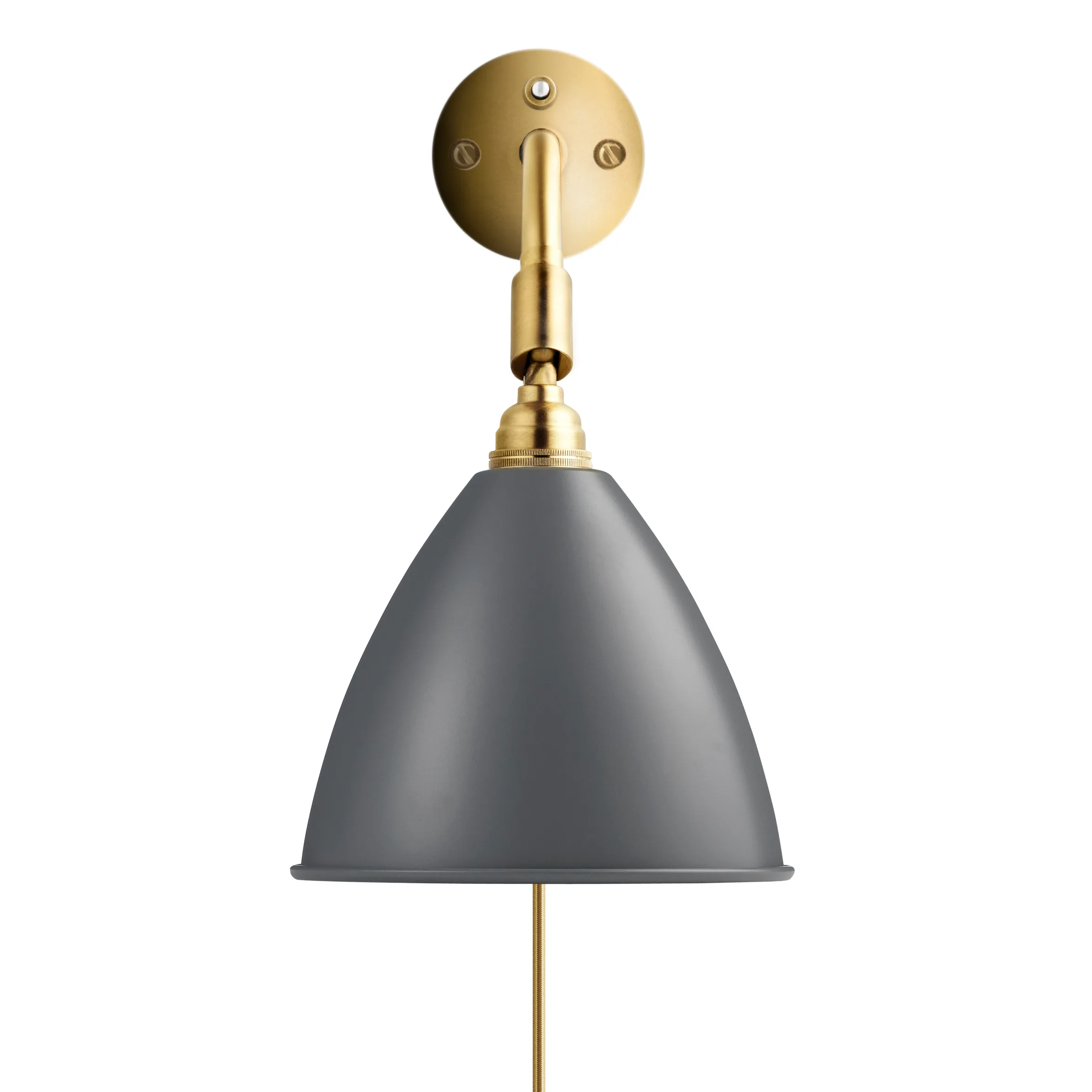 Bestlite BL7 vägglampa, grå-mässing