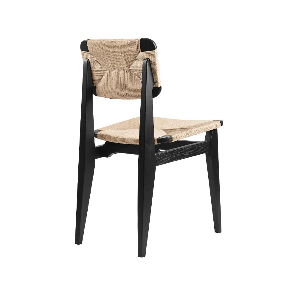 C-Chair stol, black stained oak, naturflätad sits&rygg GUBI