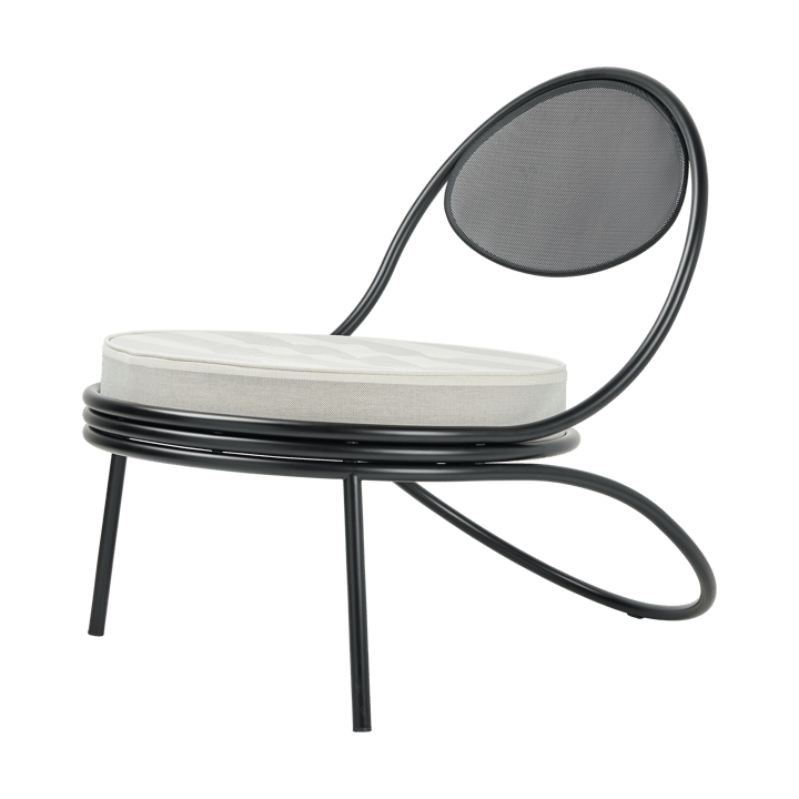 Copacabana Outdoor Lounge Chair klädd sits, Leslie stripe limonta 020-svarta ben GUBI