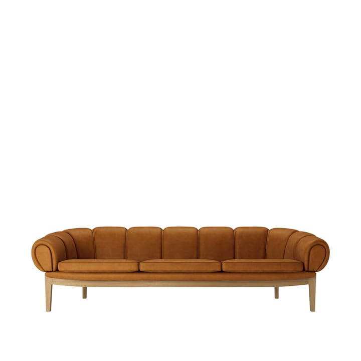 Croissant 3-sits soffa - läder chamois cuoio 1708 brun, oljade ekben - GUBI