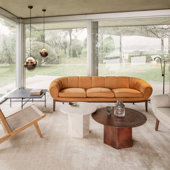 Croissant 3-sits soffa - läder chamois cuoio 1708 brun, oljade ekben - GUBI