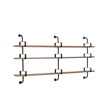 Demon vägghylla 3 plan - walnut, 215 cm - GUBI