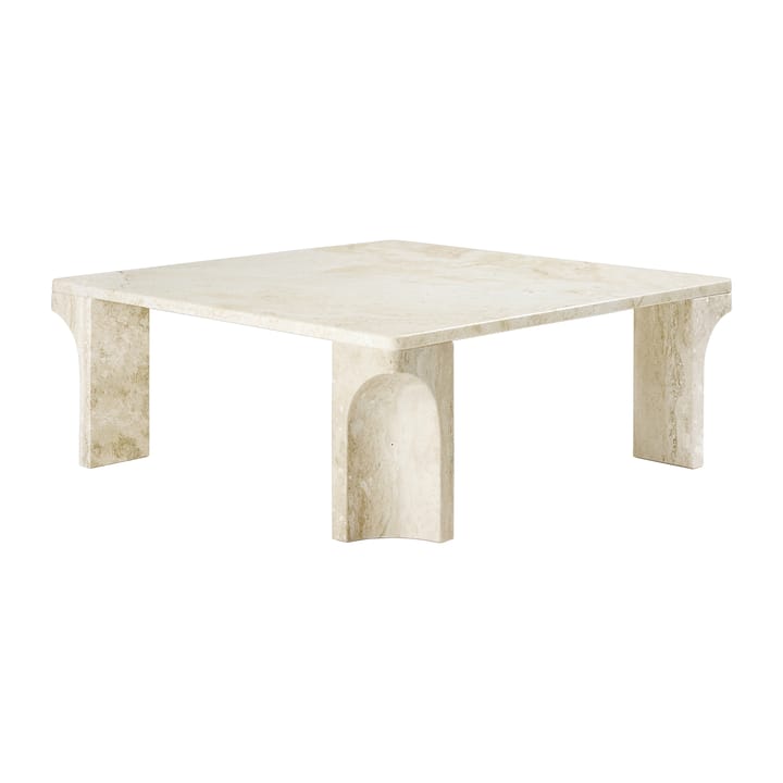 Doric soffbord 80x80 cm, Neutral white-travertine GUBI
