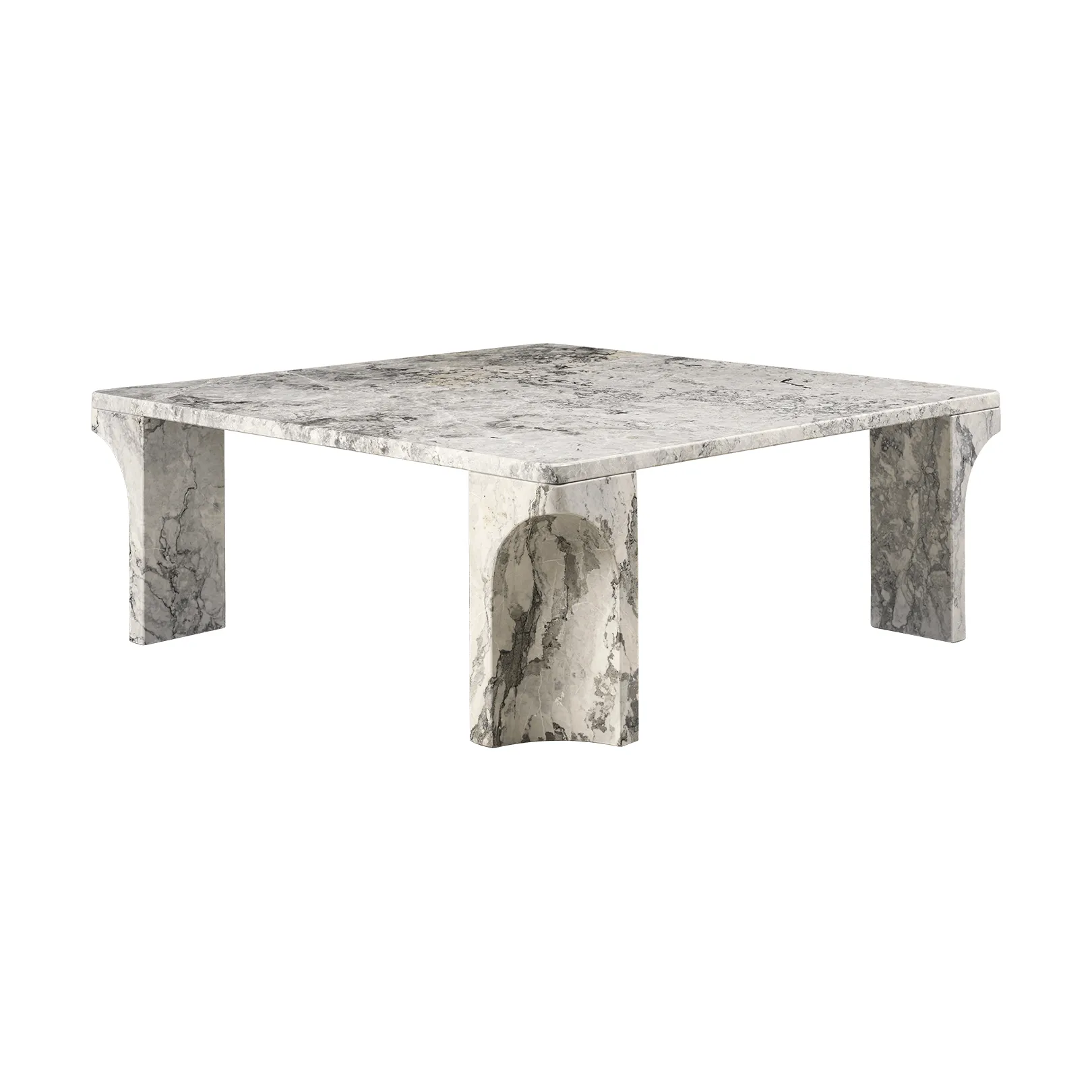 Doric soffbord, Stormy Gray marmor, 80x80 cm GUBI Doric soffbord, Stormy Gray marmor, 80x80 cm GUBI
