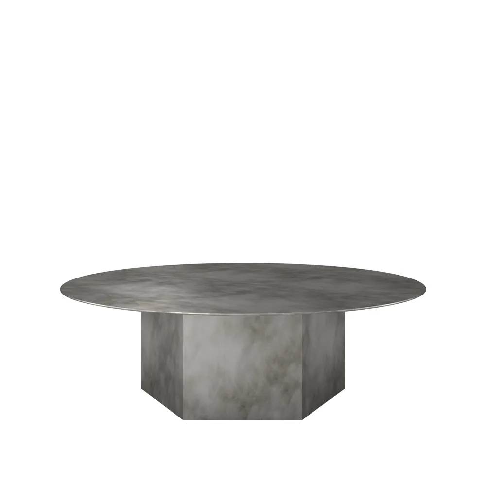 GUBI Epic Steel soffbord Misty grey, Ø110cm
