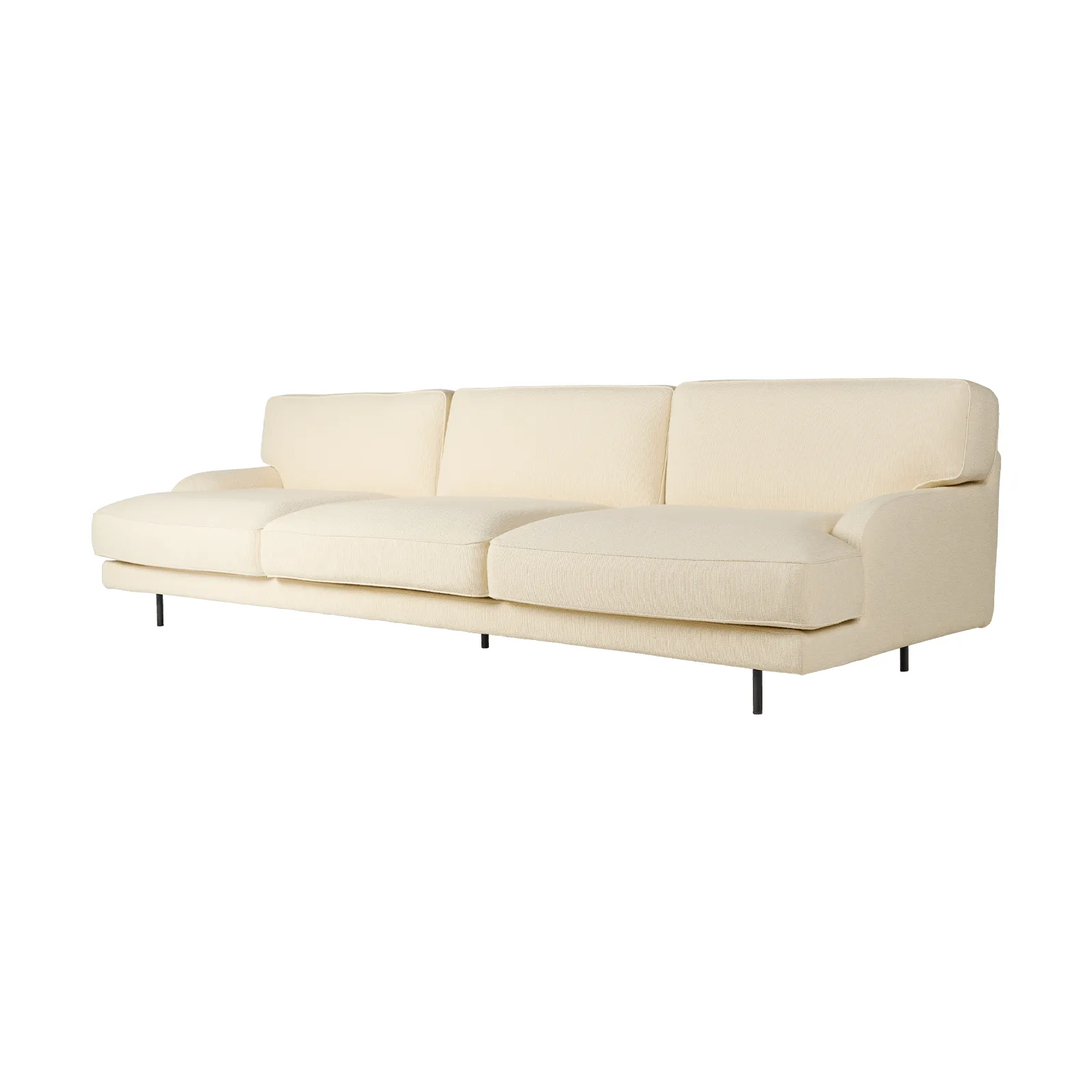Flaneur soffa 3-sits, Bouclé-matt svart GUBI